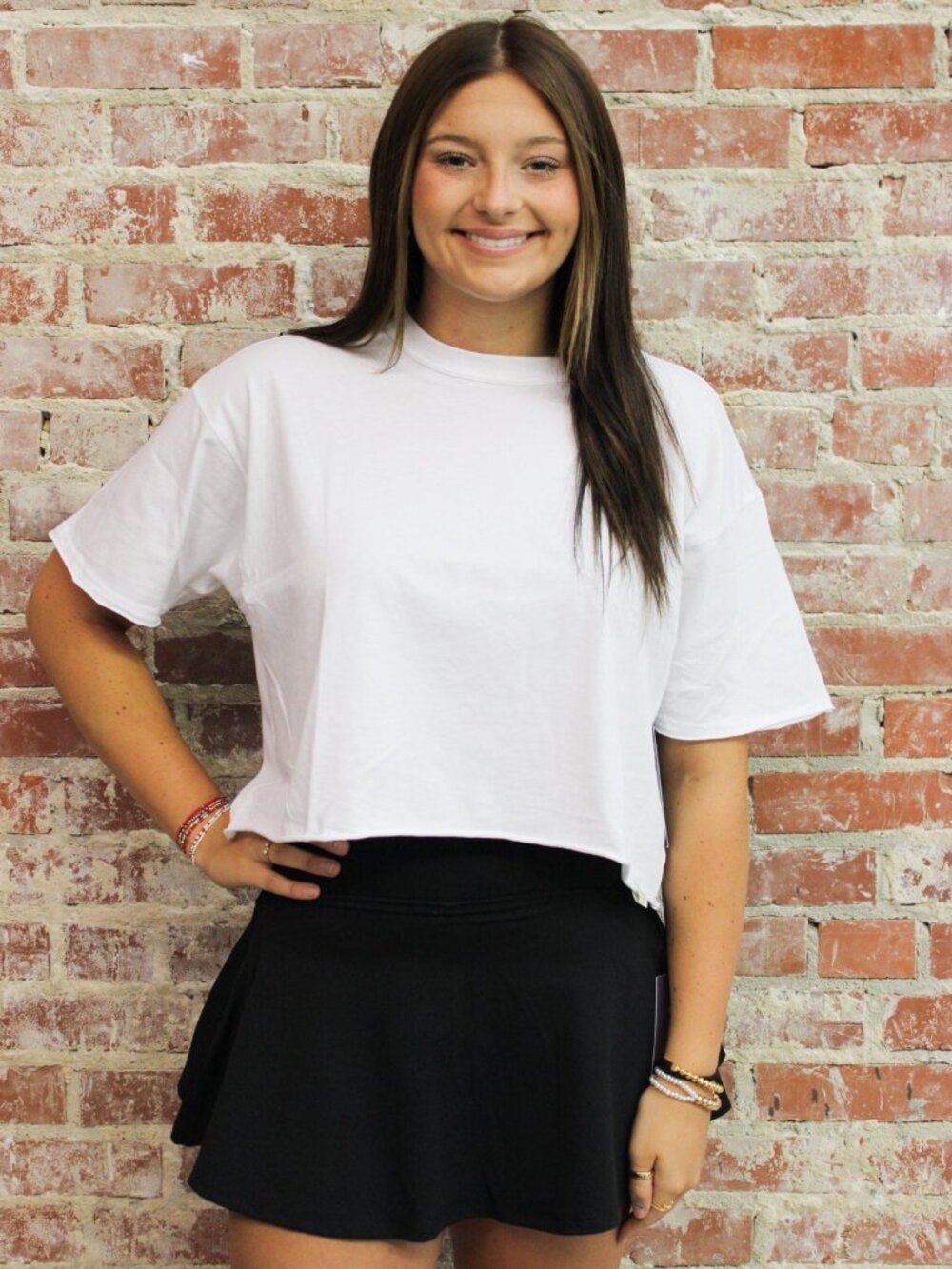Local Girl White Boxy Crop Tee